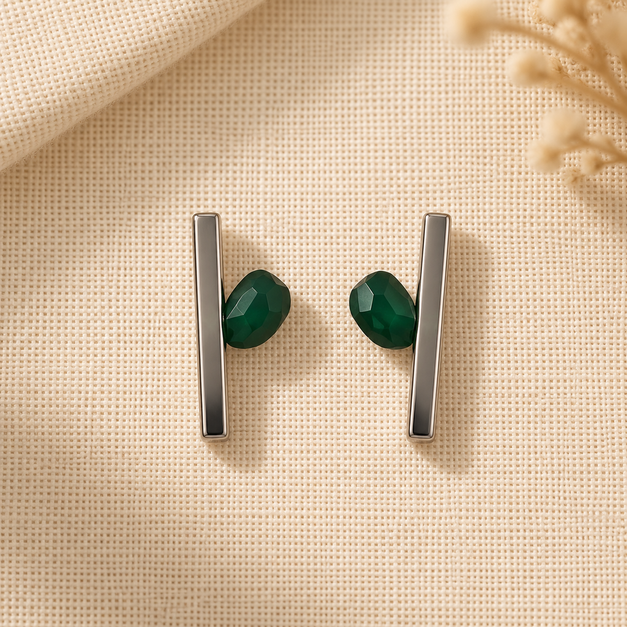 Brinco agata verde