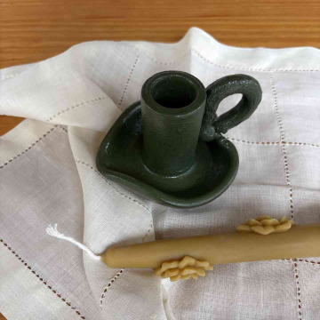 Castiçal Coração de Cerâmica