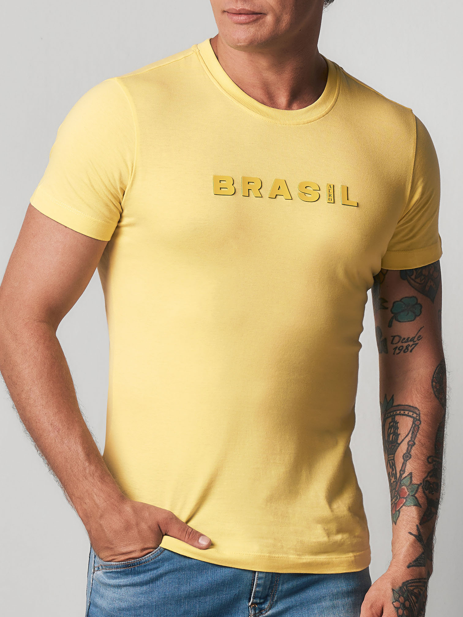 T-SHIRT GOLA O MC SLIM AERO BRASIL