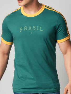 T-SHIRT GOLA O MC SLIM AVIAO BRASIL TWO COLORS