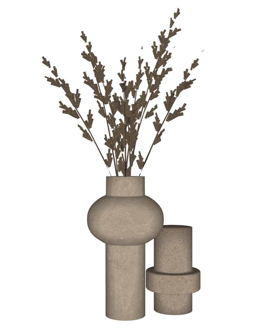 Conjunto de 38 vasos bege