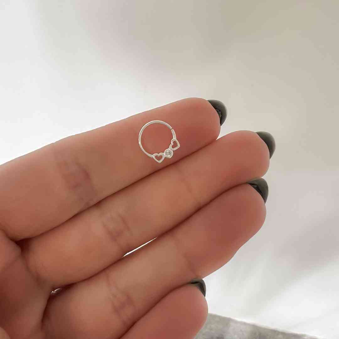 Piercing Argola Dois Corações