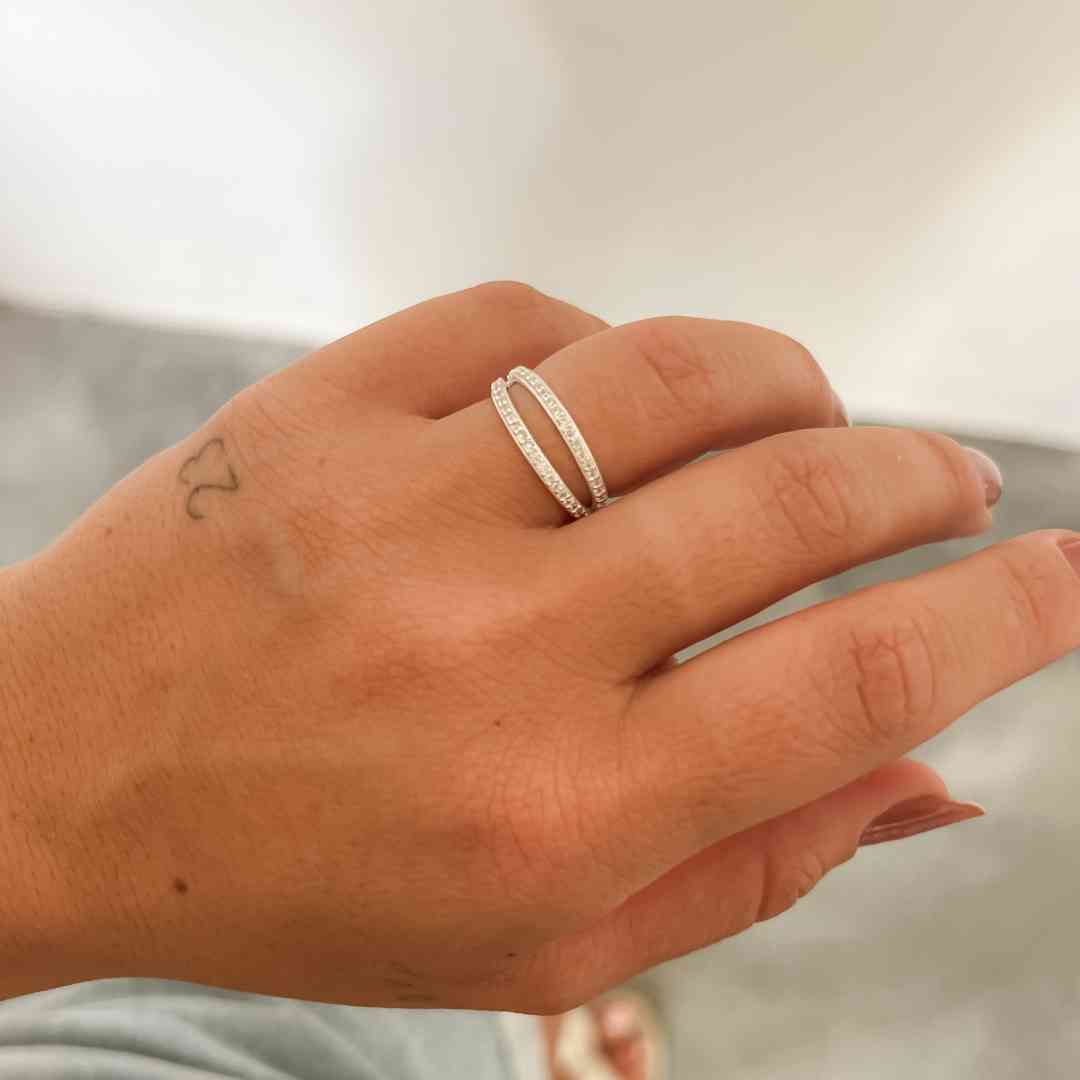 Anel Duplo Cravejado