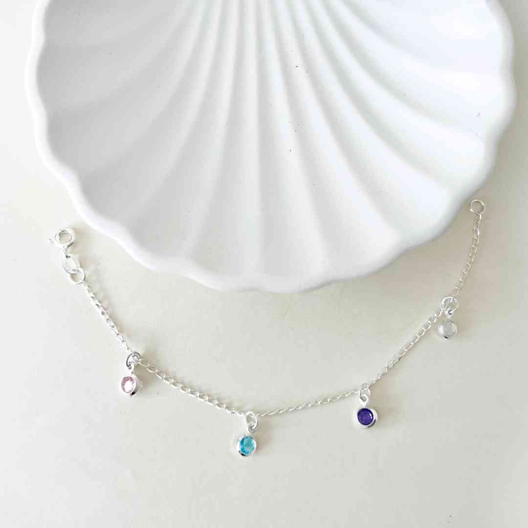 Pulseira Infantil Pingentes Coloridos