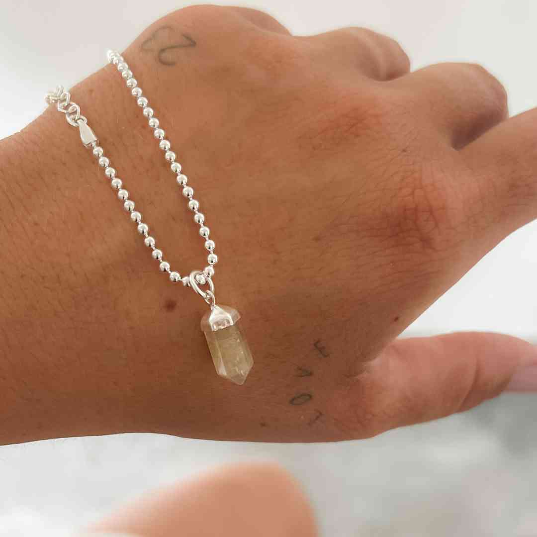 Pingente Pedra Natural Citrino Amarelo