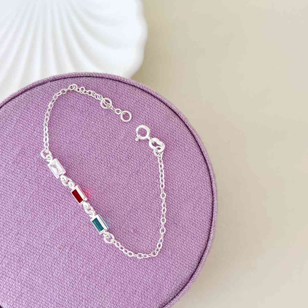 Pulseira Infantil Pedras Coloridas