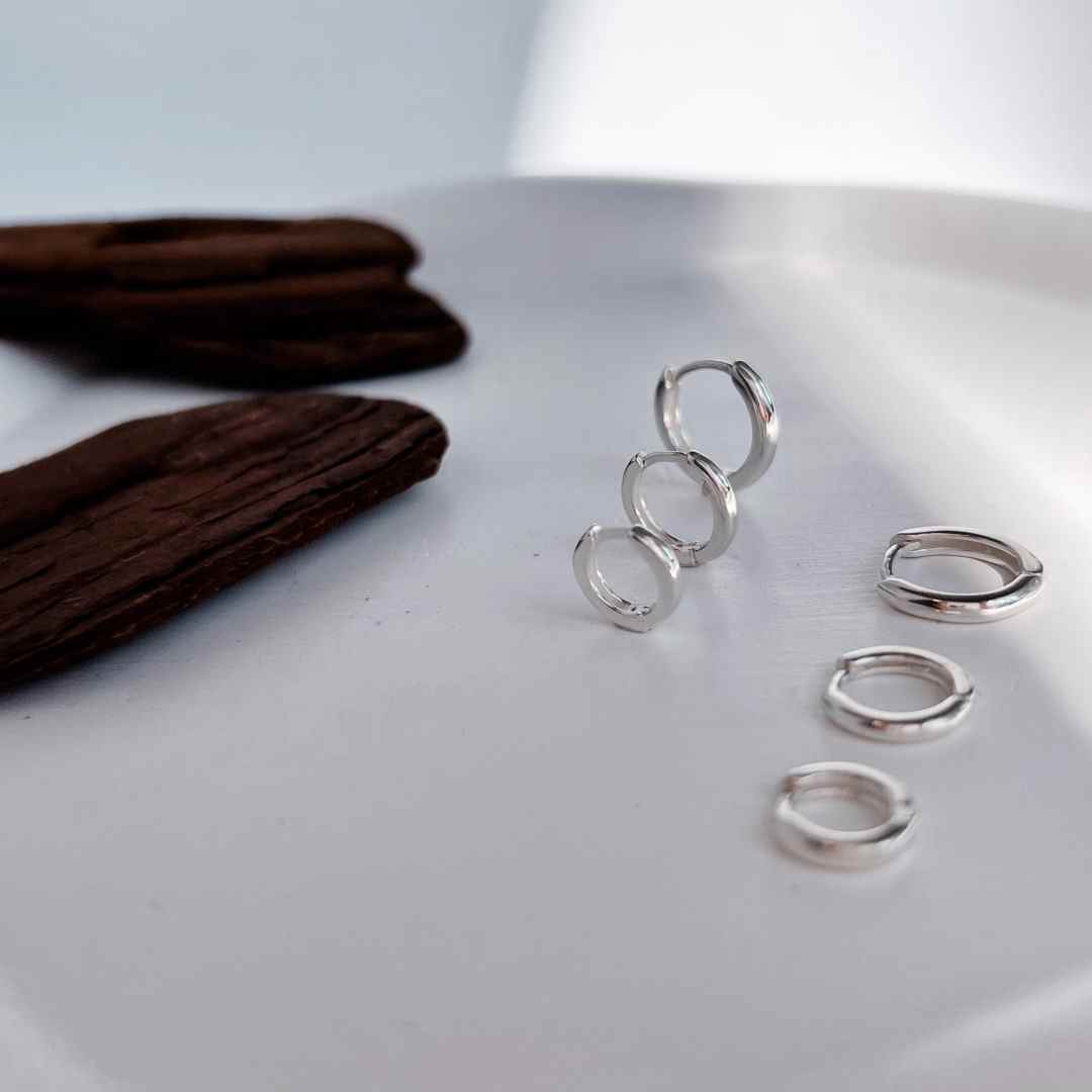 Brinco trio argola clic lisa