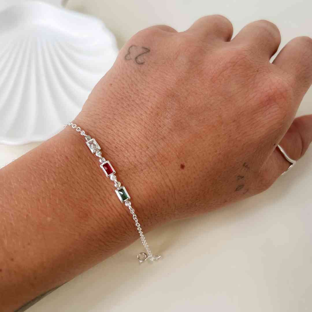 Pulseira Infantil Pedras Coloridas