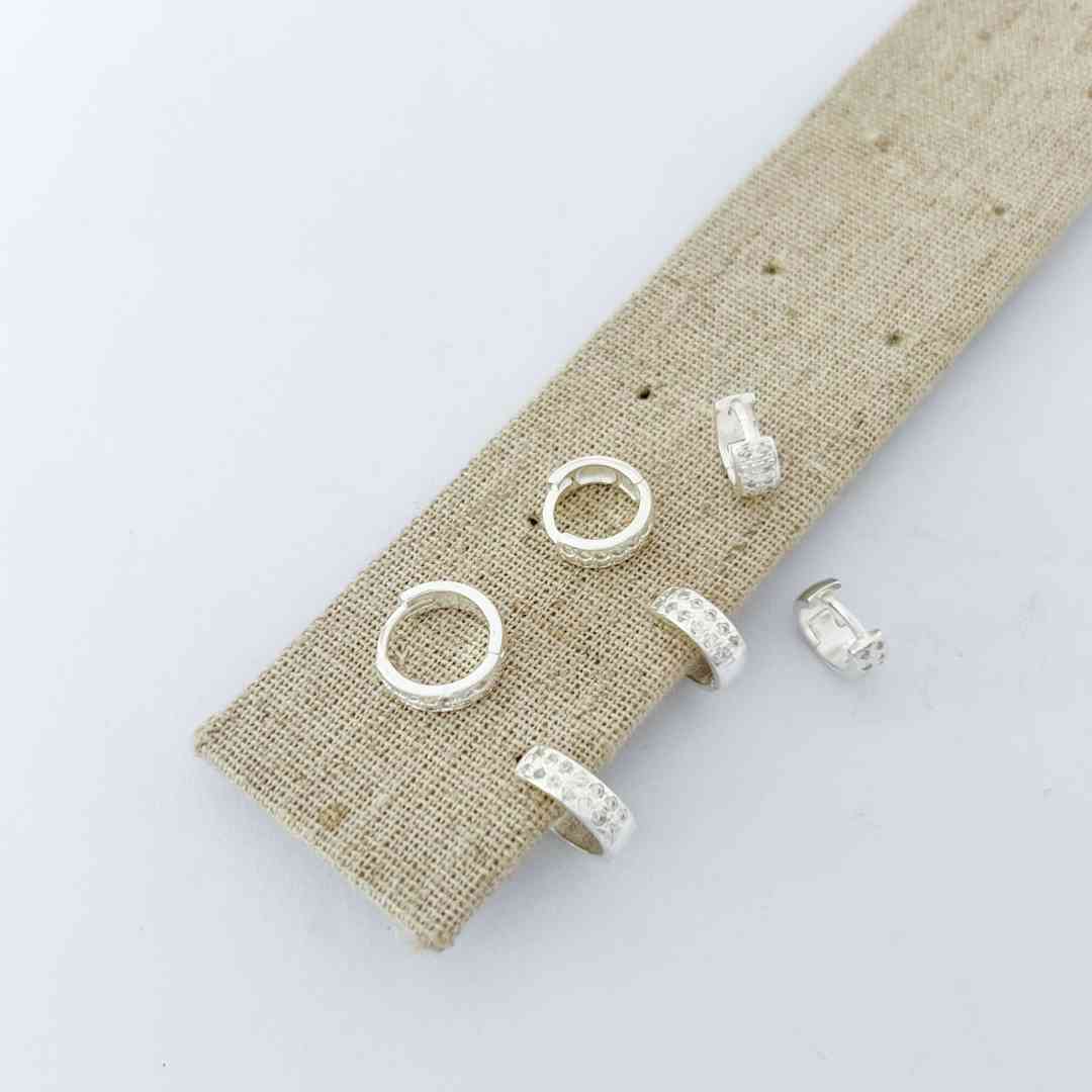 Brinco Trio Argola Clic Cravejada Larga