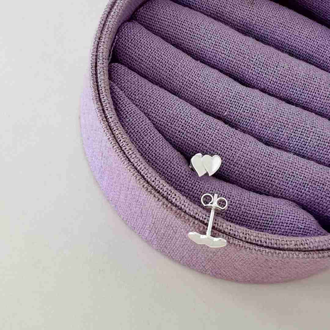 Brinco Mini Coração Duplo