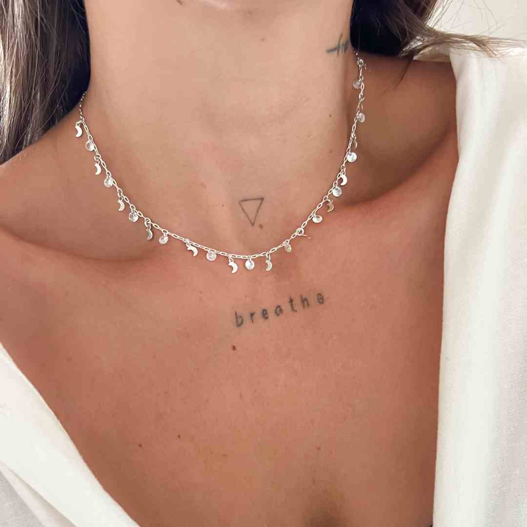 Colar Chocker Lua e Zirc&ocirc;nia