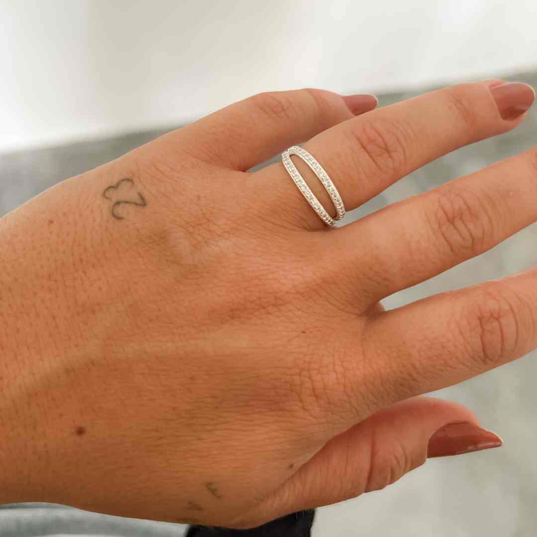 Anel Duplo Cravejado