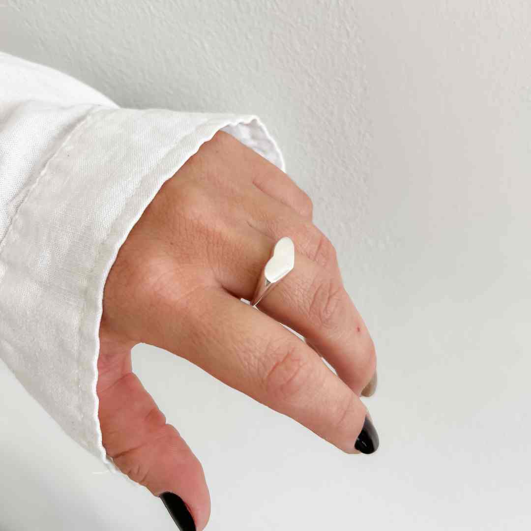 Anel Coração Sinete