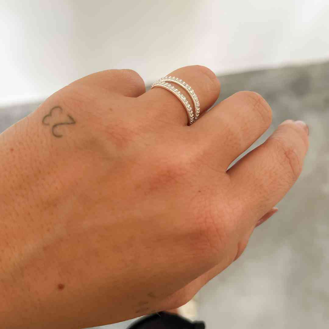 Anel Duplo Cravejado