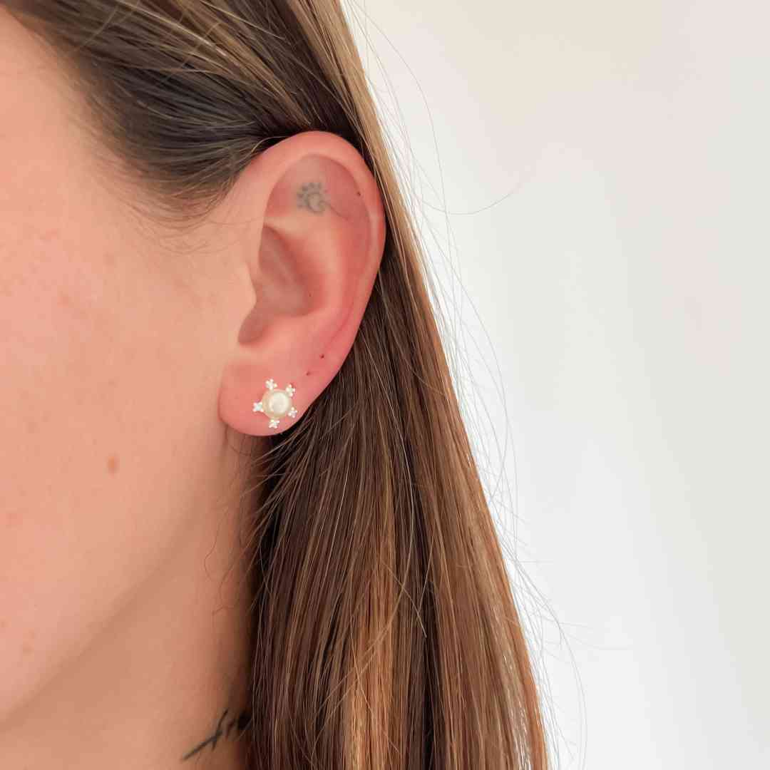 Brinco Pérola Micro Zircônia