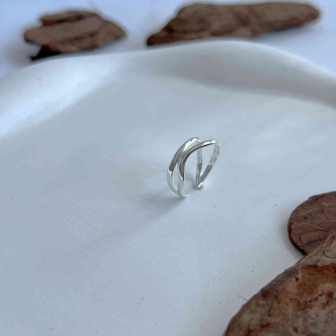 Anel 2 aros falange/dedinho ajustável