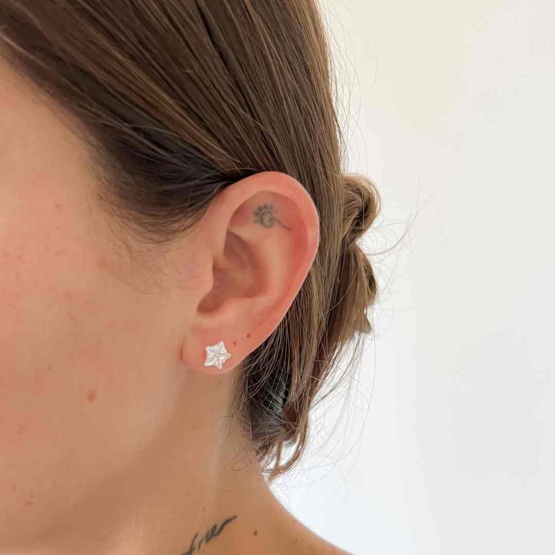Brinco Pedra Estrela 8mm