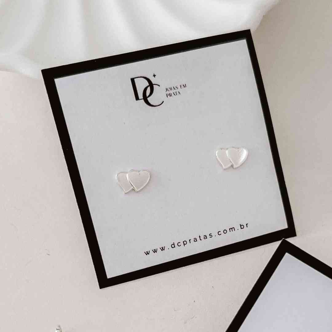 Brinco Mini Coração Duplo