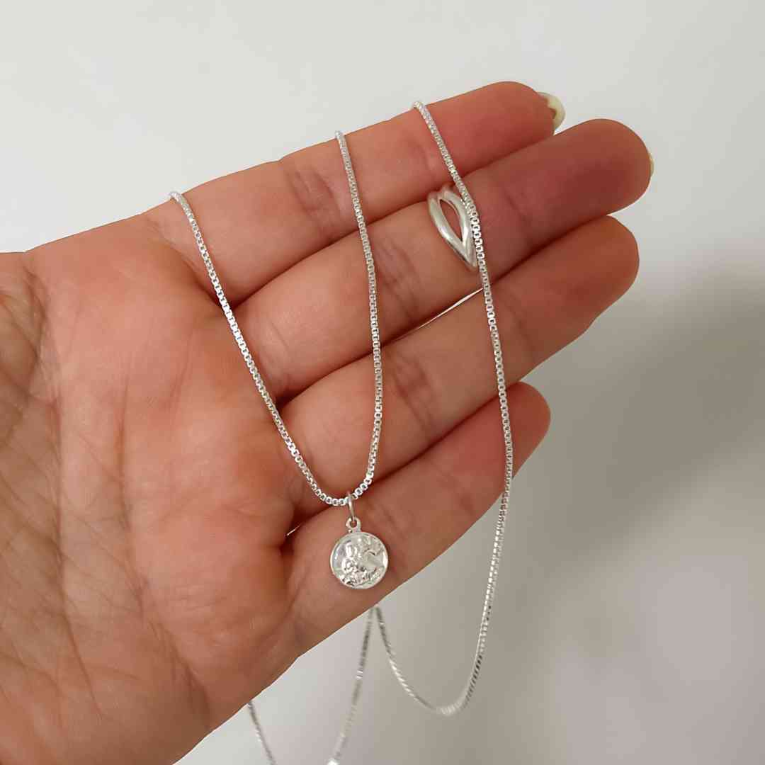 Pingente medalha PP São Jorge