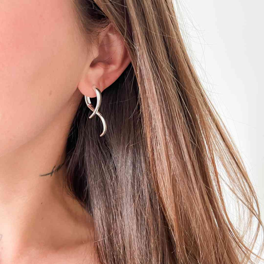 Brinco Argola Efeito Duplo
