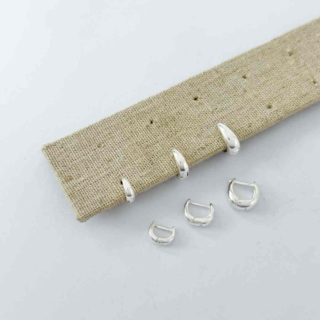 Brinco trio argola clic lisa gota