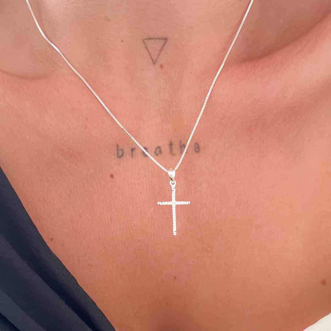 Pingente Cruz Cravejada M