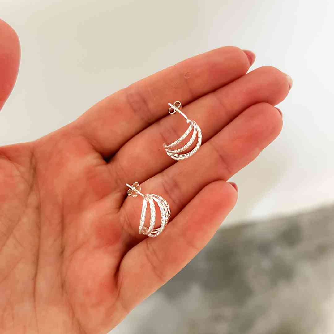 Brinco Argola 5 Aros Torcido