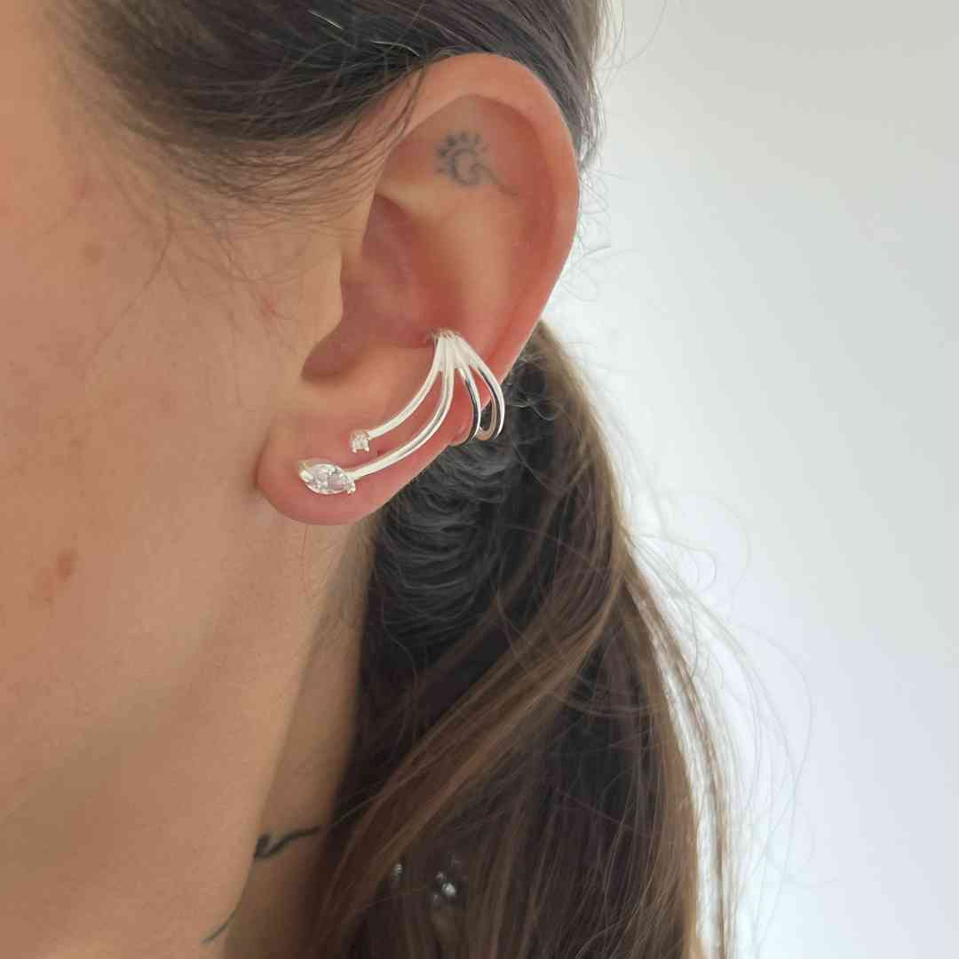 Brinco earcuff 4 fios