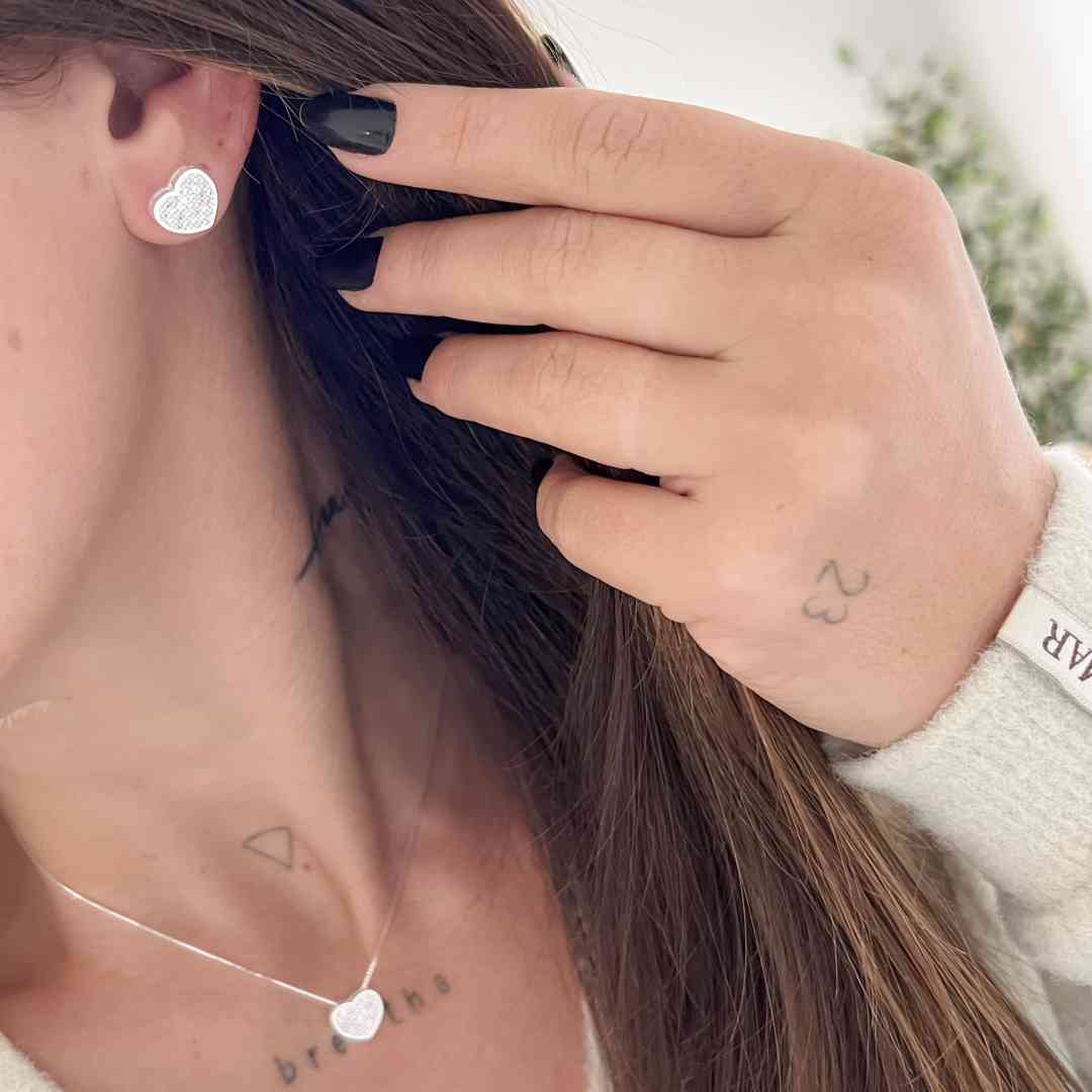 Conjunto Coração Cravejado