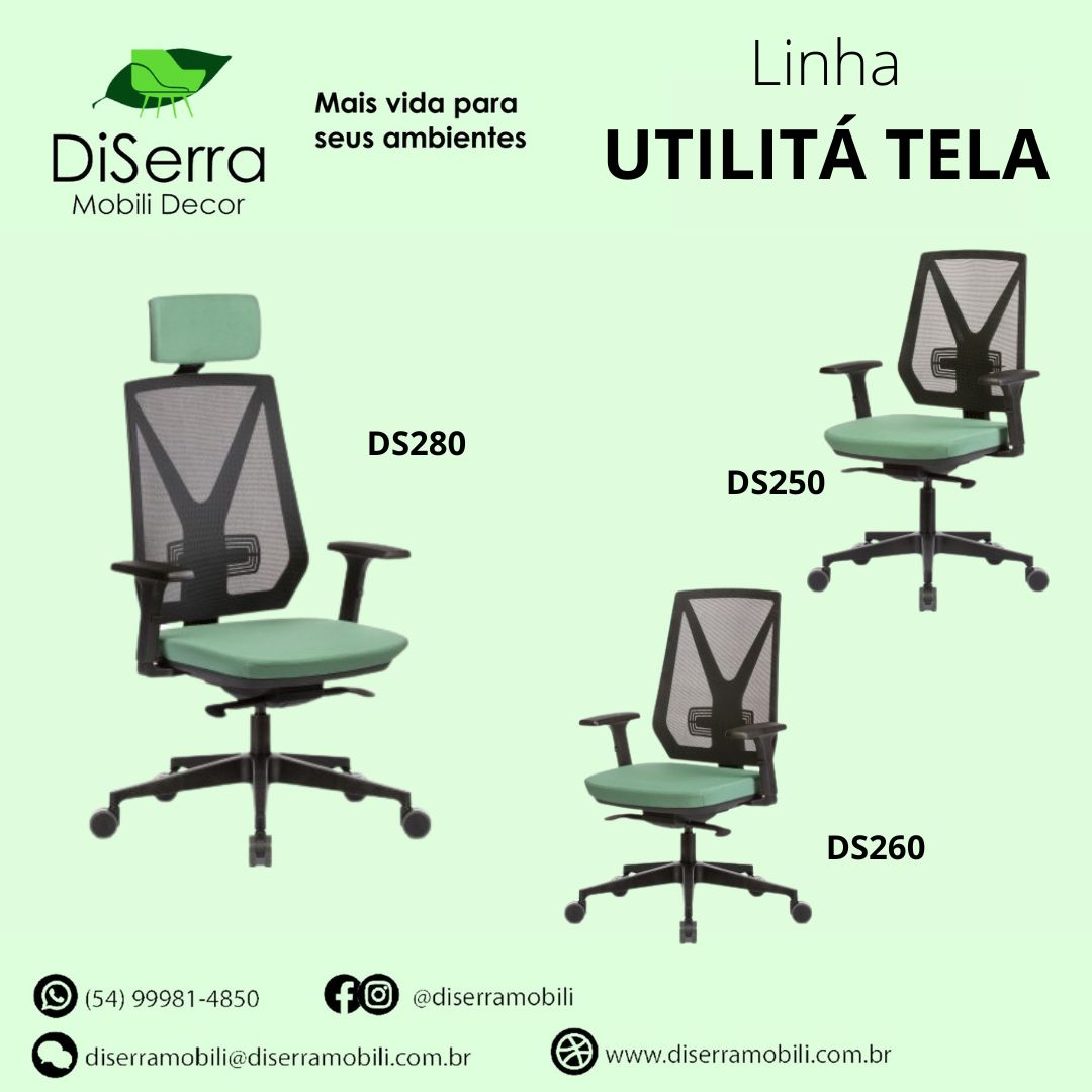 Cadeiras estofadas ergonômicas para escritório