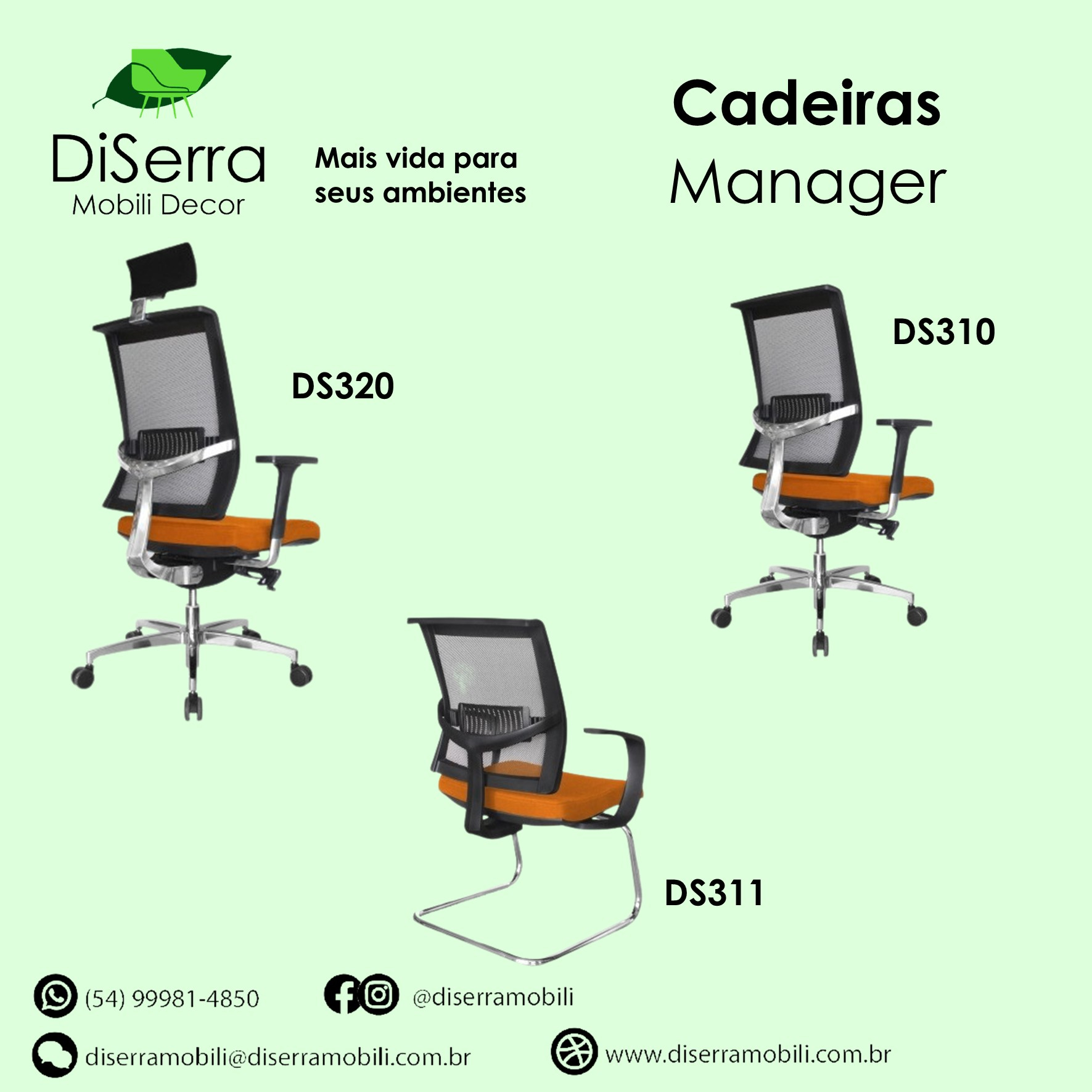 Cadeiras ergonômicas para escritório, encosto telado 