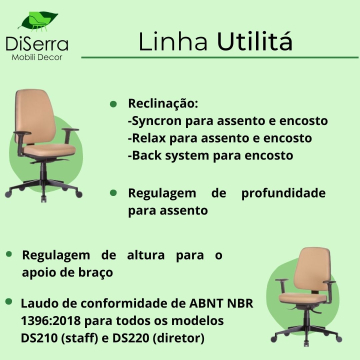 Cadeiras estofadas ergonômicas para escritório