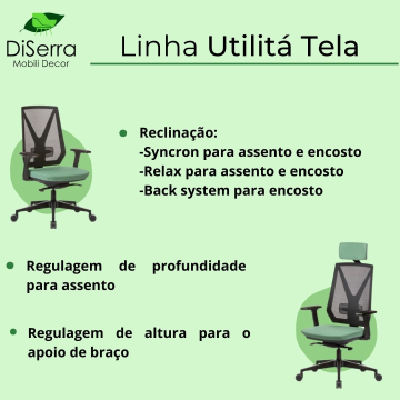 Cadeiras estofadas ergonômicas para escritório