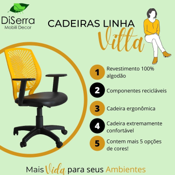 Cadeiras ergonômicas para escritório, encosto em polipropileno