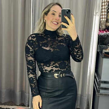Blusa renda poliamida 