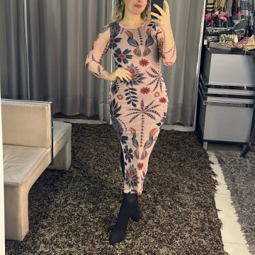 Vestido em tule estampado SLIN 