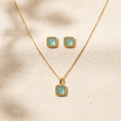 CONJUNTO AGATA AZUL CEU QUADRADA
