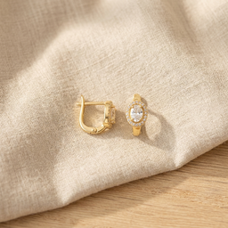BRINCO DE CLICK COM ZIRCONIA 7X13 MM FOLH. OURO