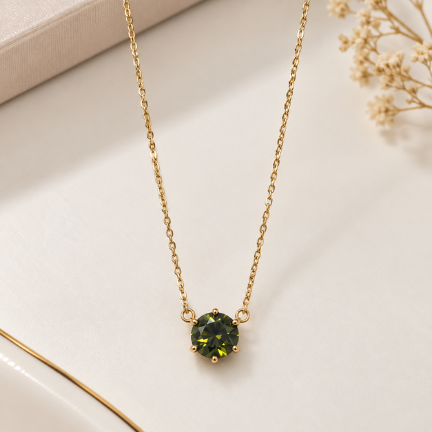 COLAR PONTO DE LUZ COM ZIRCÔNIA CRAVACAO SEIS GARRAS BAN. DOURADO40CM + 7 CM DE EXTENSORLIMONCELLO