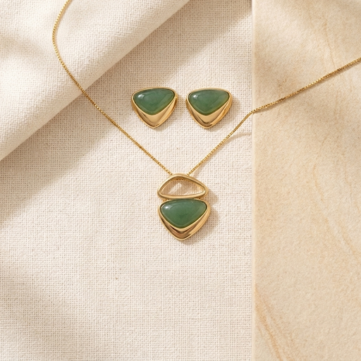 CONJUNTO FOLHEADO A OURO CJ080.D
