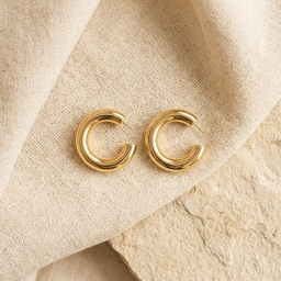 BRINCOS S LINHA FAST ARGOLA 7X28 MM FOLH. OURO