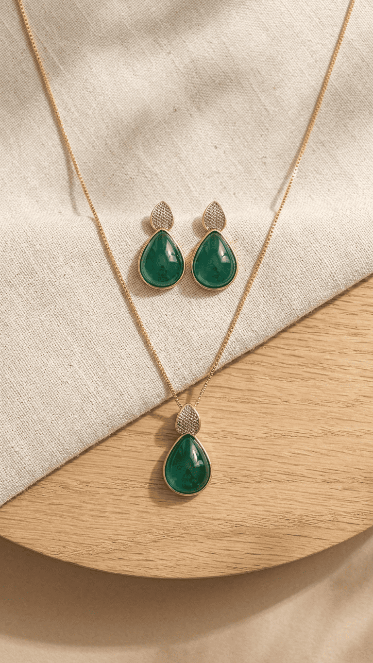 CONJUNTO PEDRA GOTA FO  COM DETALHES EM RODIO BRANCO 