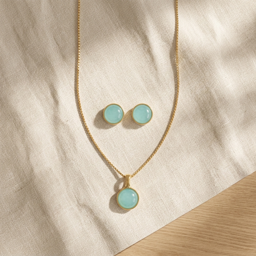 CONJUNTO FOLHEADO A OURO CJ070.D 