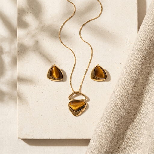 CONJUNTO FOLHEADO A OURO CJ080.D