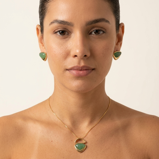 CONJUNTO FOLHEADO A OURO CJ080.D