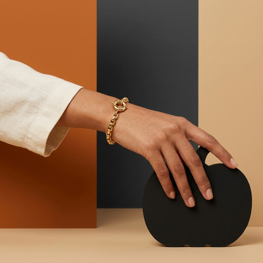PULSEIRA FOLH OURO ELO CARTIER 