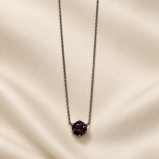COLAR PONTO DE LUZ COM ZIRCÔNIA CRAVACAO SEIS GARRAS BAN. RODIO BRANCO40CM + 7 CM DE EXTENSORRHODOLITE