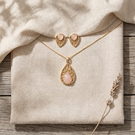 CONJUNTO FOLHEADO A OURO CJ090.D