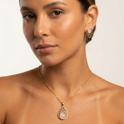 CONJUNTO FOLHEADO A OURO CJ090.D