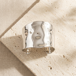 BRACELETE MAXI APHRODITE LISO - COLECAO MAXIMALISTA BAN. RODIO BRANCO